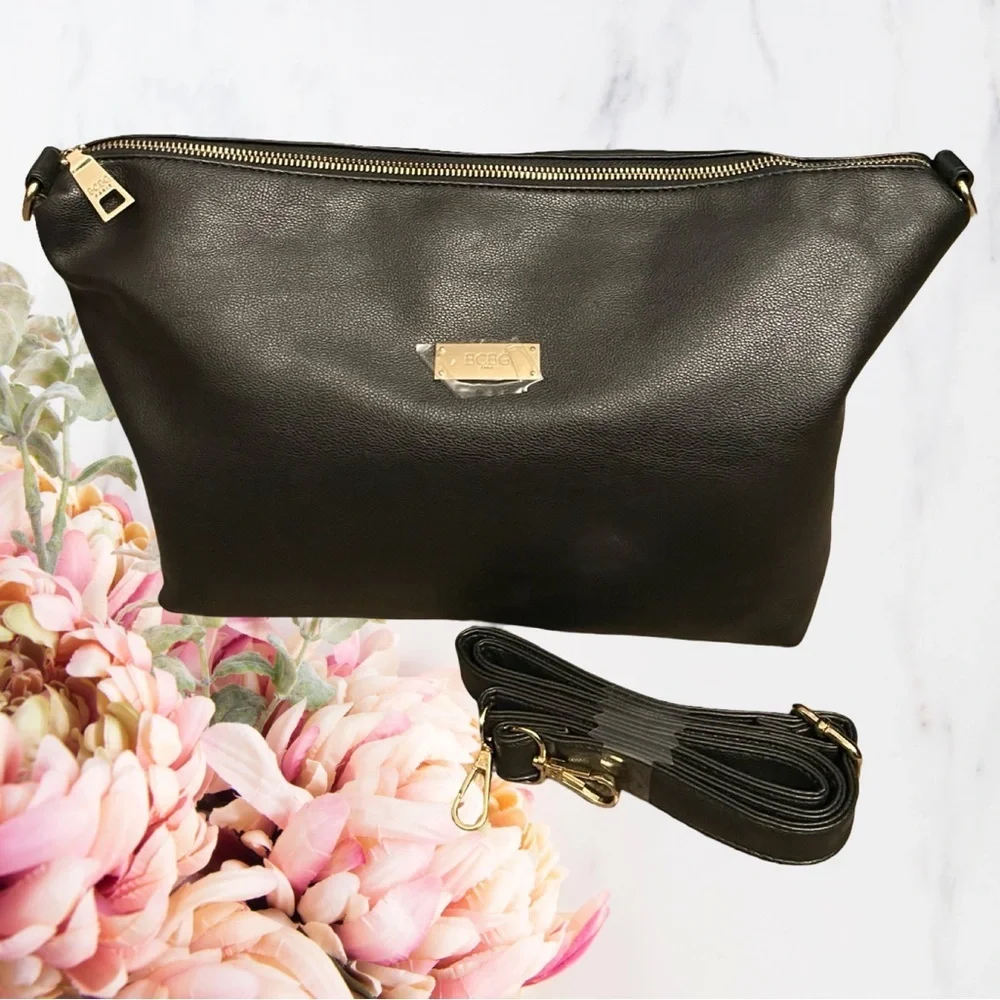 BCBG Paris Black Tote & Crossbody Bag Set NEW - Picture 4 of 12